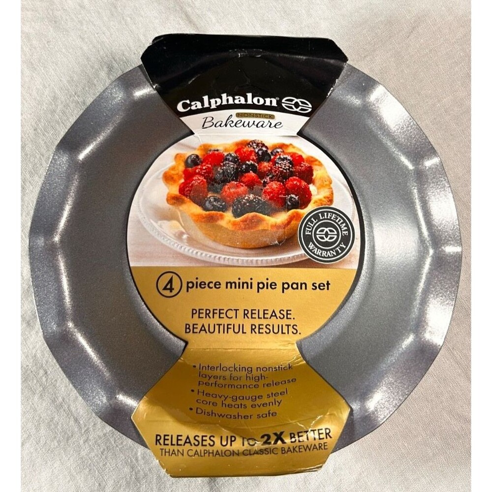 Calphalon Non-Stick 5 Inch Round Individual Mini Pie Pan - Set of 4 NEW